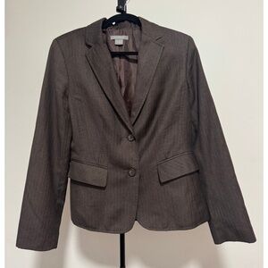 Vintage Ann Taylor Grey Label Chocolate Brown Pin Stripped Suit Jacket